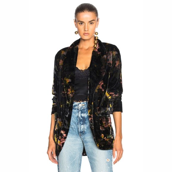 velvet floral jacket